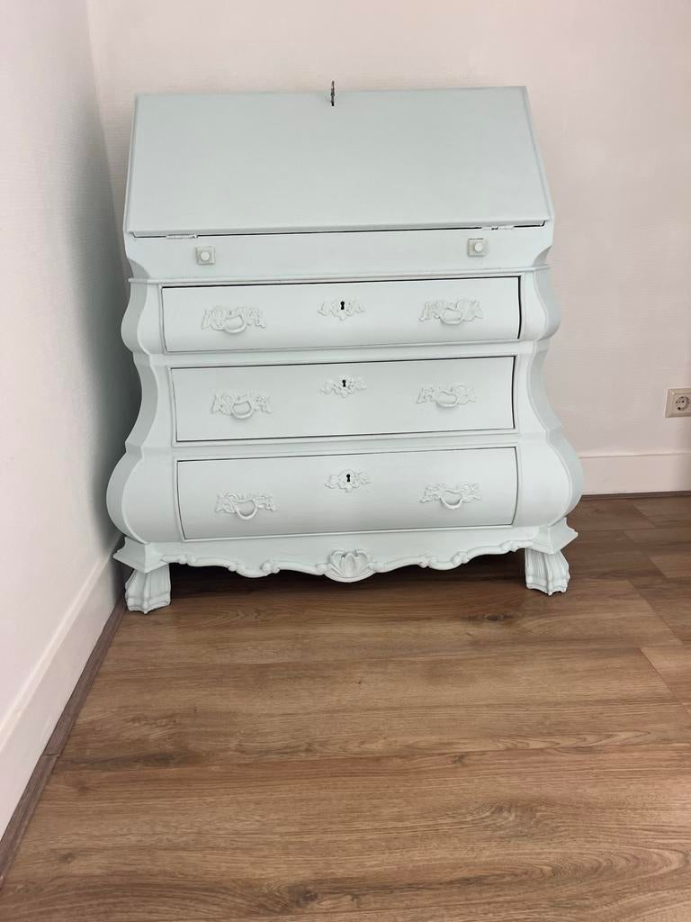 Geverfde secretaire / buikkast -brocante, Huis en Inrichting, Kasten | Secretaires, Ophalen, Gebruikt