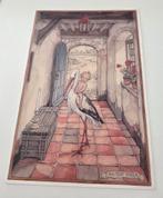 Ooievaar met baby - Anton Pieck, Verzamelen, Ansichtkaarten | Themakaarten, Verzenden, Ongelopen, Kinderen