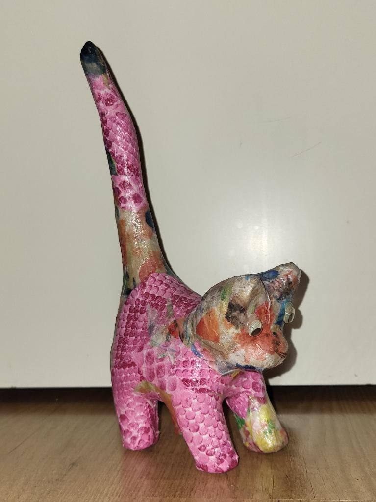 Poes versierd met decoupage papier, Hobby en Vrije tijd, Knutselen, Ophalen, Zo goed als nieuw