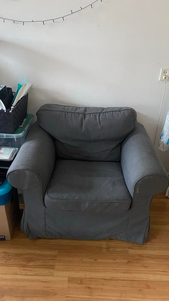 Comfortabele Ikea lounge stoel - Grijs, Gebruikt, Ophalen of Verzenden, Eén, Stof
