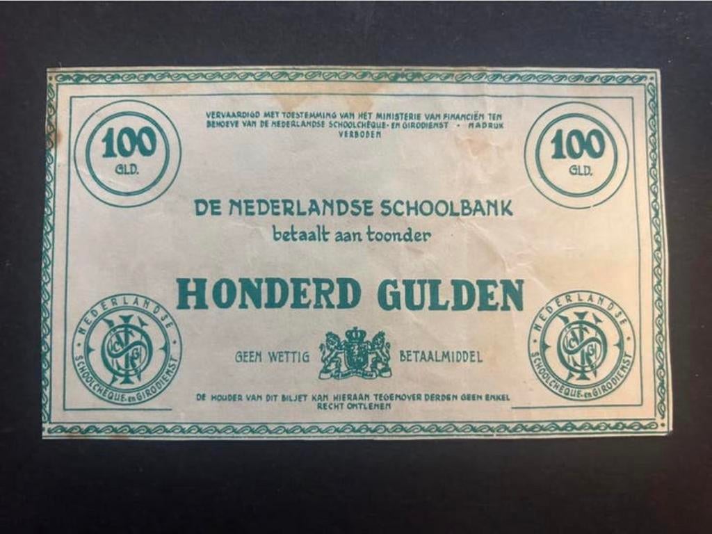 100 Gulden Schoolgeld, Ophalen of Verzenden, Zuid-Amerika