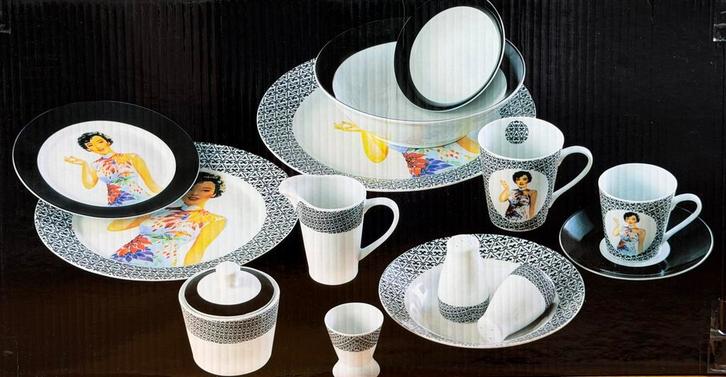 +- 50 dozen nieuw 79 delig servies voor 9 personen., Huis en Inrichting, Keuken | Servies, Nieuw, Compleet servies, Overige stijlen