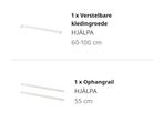 IKEA Hjalpa Kledingroede + Ophangrails, Huis en Inrichting, Nieuw, Minder dan 25 cm, Minder dan 100 cm, Metaal
