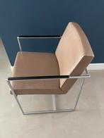 4 x Harvink eetkamerstoelen taupe/ camel ”de nieuwe kust", Ophalen, Gebruikt, Zwart, Leer