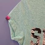 Superdry licht mint groen shirt +print mt XS 35232 gratis vz, Superdry, ., Ophalen of Verzenden, Korte mouw