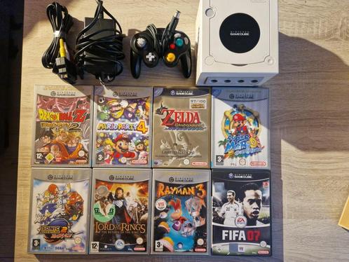 Gamecube + Games + Controller, Spelcomputers en Games, Spelcomputers | Nintendo GameCube, Gebruikt, Zwart, Met 1 controller, Ophalen of Verzenden
