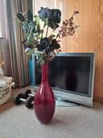 Rode vaas met rozen groot 90cm hoog, Huis en Inrichting, Woonaccessoires | Vazen, Glas, Zo goed als nieuw, Ophalen, Rood