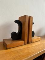 Art deco houten boekensteunen, vintage antieke boekensteunen, Ophalen of Verzenden