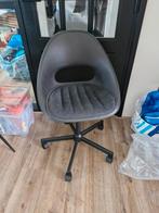 ELDBERGET / MALSKÄR draaistoel+zitkussen, donkergrijs/zwart, Huis en Inrichting, Bureaustoelen, Ophalen, Zo goed als nieuw, Zwart