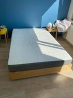 IKEA MANDAL bed met lades berken/wit 140x200, Gebruikt, Eenpersoons, 140 cm, Wit