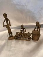Afrikaanse Akan Bronzen Muzikanten - Tribale Kunst Beelden, Ophalen of Verzenden