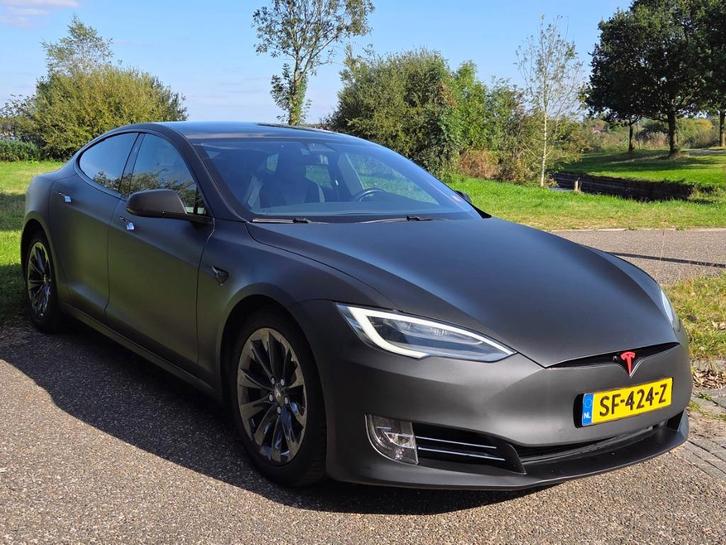 Tesla Model S 75D | SOH 91% | 333PK | Matte Deep Black wrap, Auto's, Tesla, Particulier, Model S, ABS, Achteruitrijcamera, Adaptieve lichten