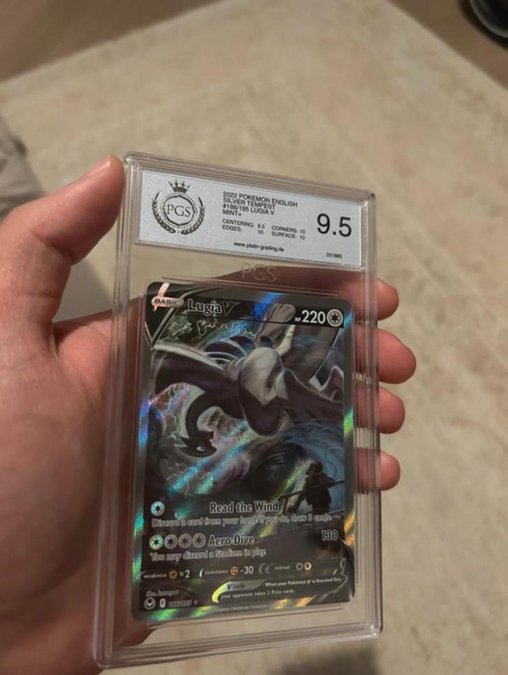 LUGIA V 186 Silver Tempest 9.5 PGS, Hobby en Vrije tijd, Verzamelkaartspellen | Pokémon, Zo goed als nieuw, Ophalen of Verzenden