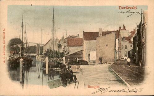 Dordrecht - Boogjes - Boten, Verzamelen, Ansichtkaarten | Nederland, Gelopen, Zuid-Holland, Voor 1920, Ophalen of Verzenden