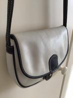 Tas wit met donkerblauw, leer, als nieuw €10, Ophalen of Verzenden, Zo goed als nieuw, Wit, Leer