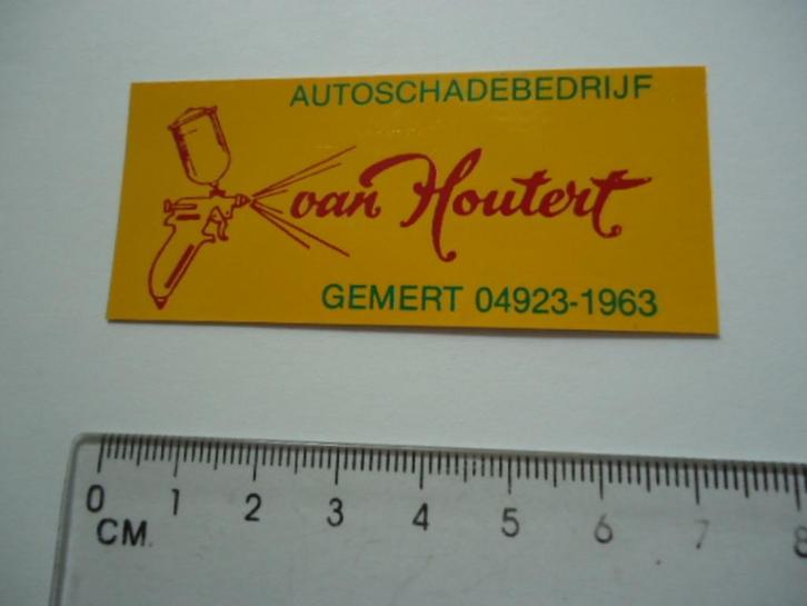 sticker oud Gemert Van Houtert autoschade auto schade garage, Verzamelen, Stickers, Zo goed als nieuw, Bedrijf of Vereniging, Verzenden