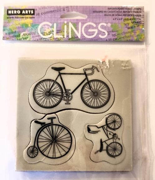 Set cling stempels Vintage Bicycles van Hero Arts, Hobby en Vrije tijd, Stempelen, Zo goed als nieuw, EZ-mounted stempel, Ophalen of Verzenden