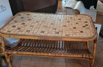 Vintage Bamboe Salontafel - Goede Staat! beschikbaar voor biedingen