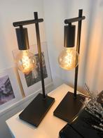 Twee zwarte metalen tafellampen/bureaulamp/leeslamp ‘Lucide’, Ophalen of Verzenden, Zo goed als nieuw, Metaal, Minder dan 50 cm