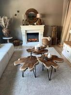 Organische teakhouten salontafels nieuw, Huis en Inrichting, Tafels | Salontafels, 50 tot 100 cm, Rond, Nieuw, Minder dan 50 cm