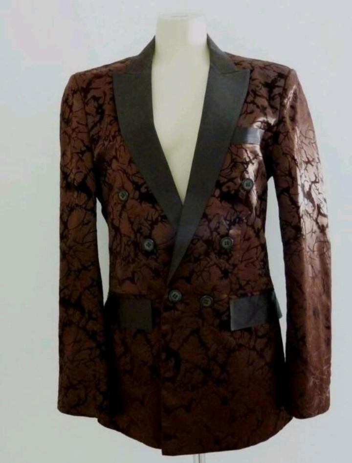 Bruin smoking jasje met subtiele glitters van Abercrombie, Kleding | Heren, Kostuums en Colberts, Zo goed als nieuw, Maat 46 (S) of kleiner