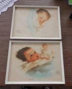 Twee kinderportretjes, Minder dan 50 cm, Gebruikt, Ophalen of Verzenden, Schilderij