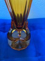 Bijzondere Antieke Art Deco kelkvaas van Amber kleurig glas., Ophalen of Verzenden