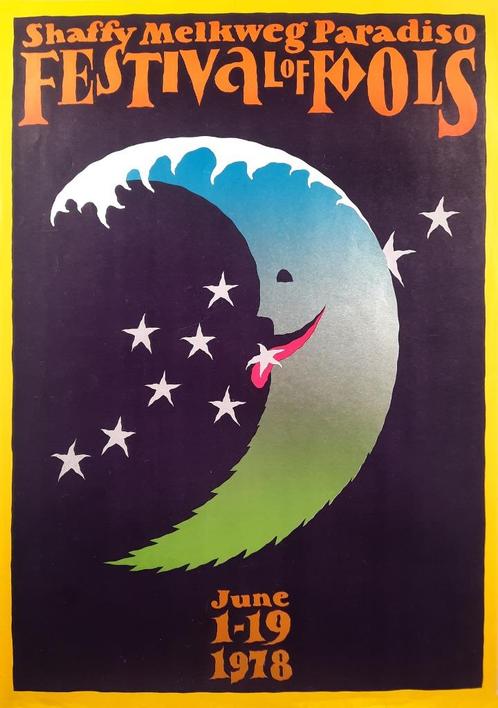 Festival of Fools 1 t/m 19 juni 1978 - Gielijn Escher, Verzamelen, Posters, Zo goed als nieuw, Overige onderwerpen, Deurposter of groter