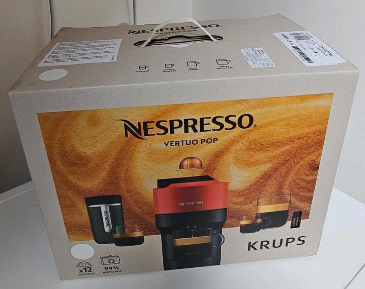 NIEUW in de doos: Krups vertuo pop xn9201 koffiecupmachine, Witgoed en Apparatuur, Koffiezetapparaten, Nieuw, Koffiepads en cups