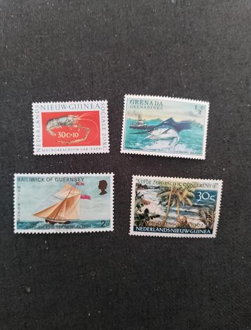 Diverse Postzegels - Grenada, Nieuw-Guinea, Guernsey beschikbaar voor biedingen