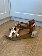 Nieuw! Multicolor sandalen met sleehak – maat 39, Beige, Nieuw, Marypaz, Sandalen of Muiltjes