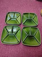 Gourmet borden groen Maastricht 4 stuks, Antiek en Kunst, Antiek | Keramiek en Aardewerk, Ophalen of Verzenden
