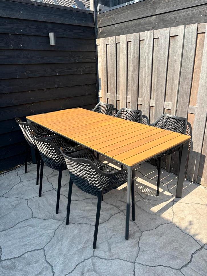 Tuintafel Polywood (onderhoudsarm) houtlook 200x90, Tuin en Terras, Tuintafels, Rechthoekig, Kunststof, Ophalen