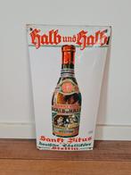 Emaille bord halb und halb, Verzamelen, Ophalen of Verzenden, Zo goed als nieuw, Reclamebord
