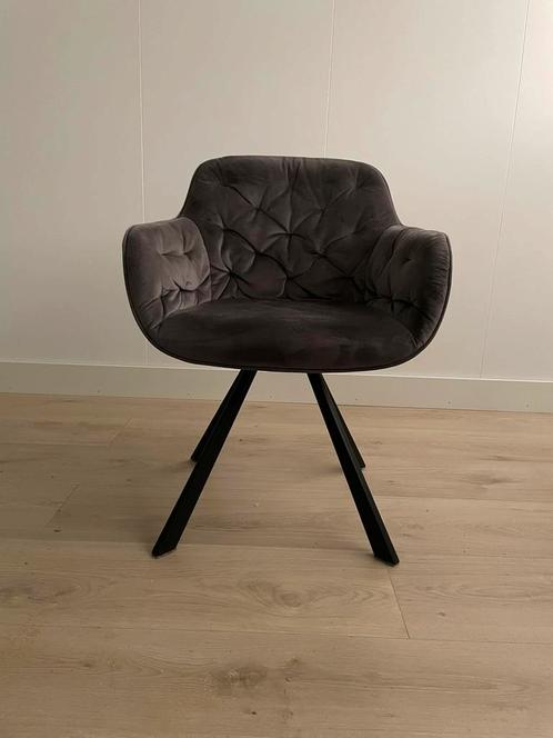 Woood 4x stoel antraciet, Huis en Inrichting, Stoelen, Zo goed als nieuw, Vier, Stof, Grijs, Ophalen