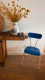 Vintage formica stoel kobalt blauw, Ophalen, Blauw, Zo goed als nieuw, Eén