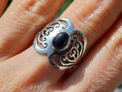 Vanoli 925 zilveren ring met onyx maat 18,5, Sieraden, Tassen en Uiterlijk, Ringen, Nieuw, Dame, 18 tot 19, Zwart, Zilver, Met edelsteen