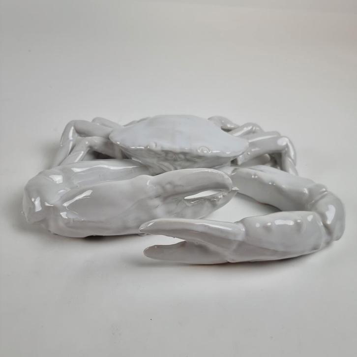 PolsPotten Grote Witte Keramische Krab, Antiek en Kunst, Kunst | Designobjecten, Ophalen