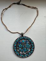 Prachtige ketting met aqua hanger, Blauw, Ophalen of Verzenden, Zo goed als nieuw, Overige materialen