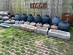 6 oude hardstenen troggen. Handgekapt., Tuin en Terras, Waterpartijen en Fonteinen, Ophalen, Gebruikt, Graniet, Waterornament