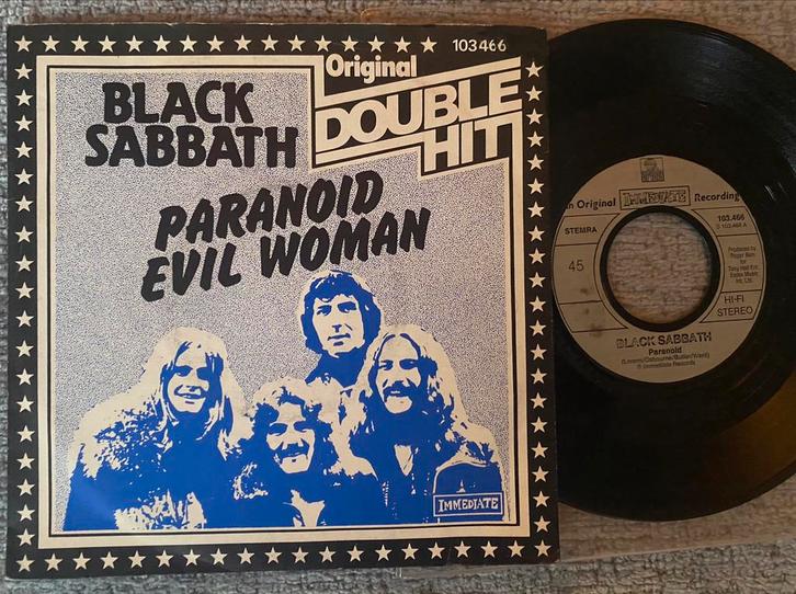 Black Sabbath - Paranoid – Evil Woman 7” 1981 NL Immediate, Cd's en Dvd's, Vinyl Singles, Gebruikt, Single, Rock en Metal, 7 inch