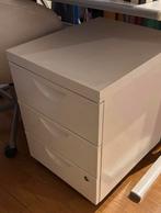 Witte ladekast met bureau, Gebruikt, Ophalen of Verzenden, Minder dan 100 cm, Met slot