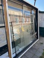 Hardhouten raamkozijnen met glas en glaslatten, Doe-het-zelf en Verbouw, 75 tot 150 cm, Raamkozijn, Ophalen of Verzenden, Zo goed als nieuw