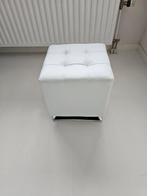 Wit imitatieleer draai poef, Ophalen, Minder dan 50 cm, Rond, Minder dan 50 cm