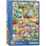 Eurographics: Vintage Travel Collage 1000 stukjes, Ophalen of Verzenden, 500 t/m 1500 stukjes, Nieuw, Legpuzzel