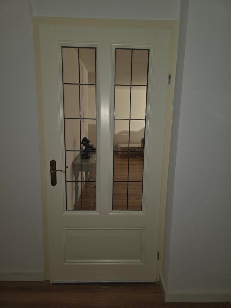 Mooie opdek deuren glas en lood en dichte paneel., Ophalen, Glas, Binnendeur, 200 tot 215 cm