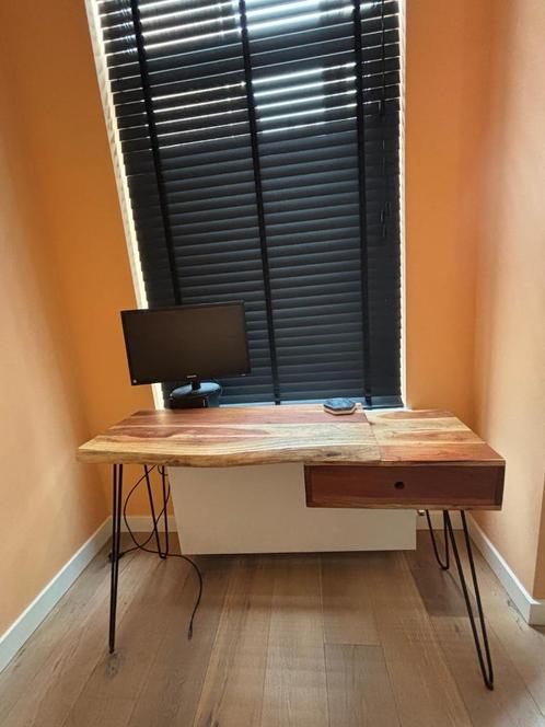 Mango hout wandtafel, Huis en Inrichting, Tafels | Sidetables, Zo goed als nieuw, 25 tot 50 cm, Rond, Ophalen