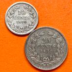 Nederland 10 & 25 Cent 1849 willem II zilver, Ophalen of Verzenden, 25 cent, Zilver