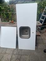Aanrechtbladen met gootsteen, Huis en Inrichting, Keuken | Keukenelementen, Ophalen, 100 tot 150 cm, Wit, Zo goed als nieuw