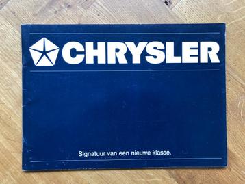 Chrysler folder Signatuur van een nieuwe klasse. (blauw) beschikbaar voor biedingen